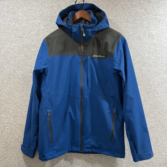 Eddie Bauer Weather Edge Plus Stretch Jacket Men's Small Blue Softshell - Picture 16 of 16